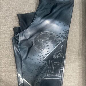 Blackmilk Haunted House Gray and Black Leggings